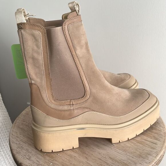 Sam‎ Edelman Lulia Sesame Chunky Heel Closed Toe Pull On Ankle Combat Boots, 9.5 - Picture 2 of 7